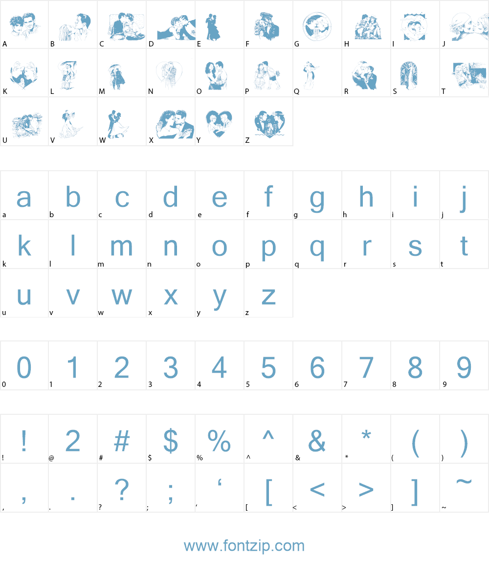 Isn't it Romantic Font Character